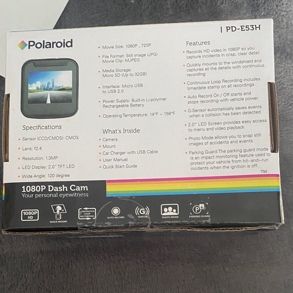 Polaroid Black and Gray 1080P HD Dash Cam - Picture 3 of 5